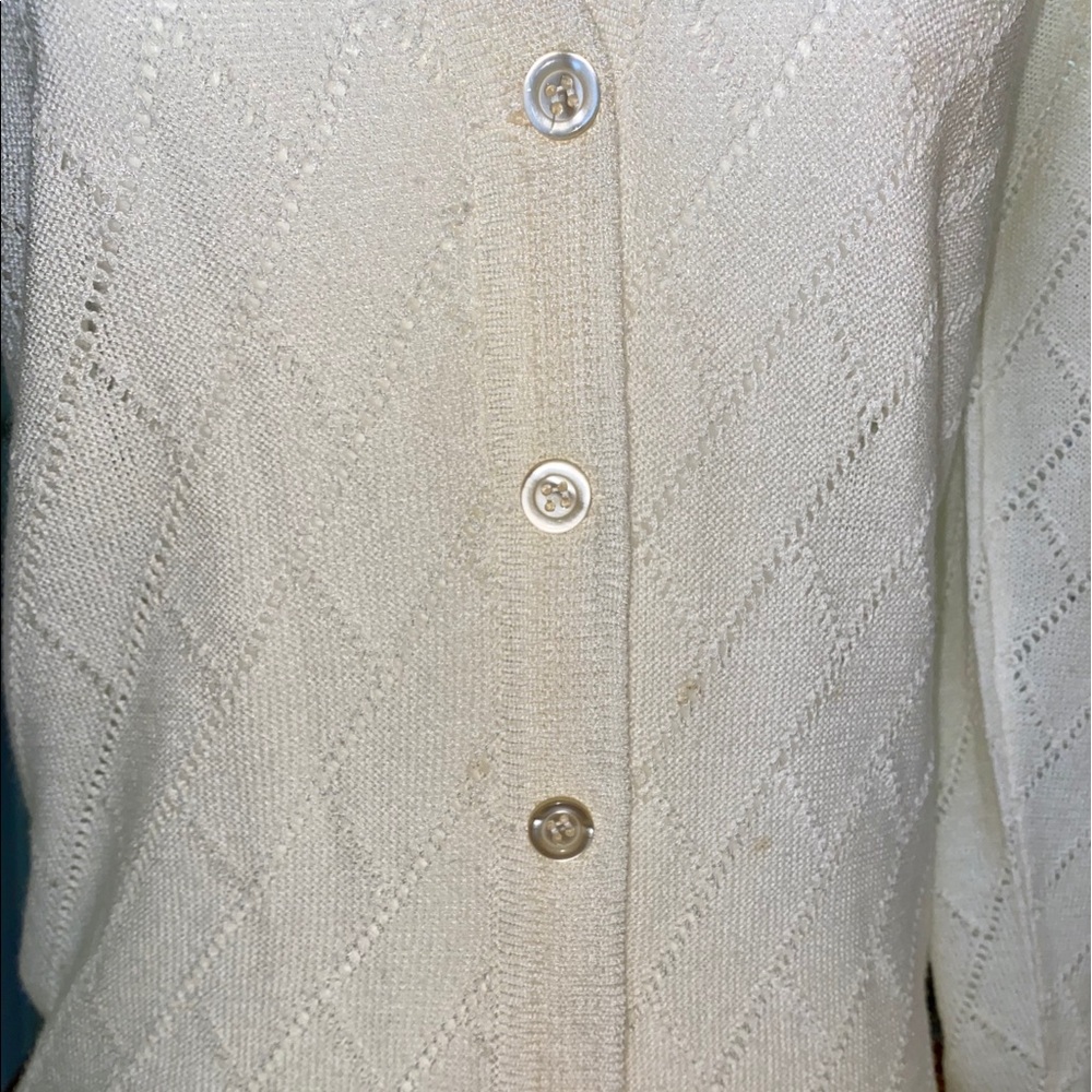 Ivory Button Down Sweater - Picture 3 of 6